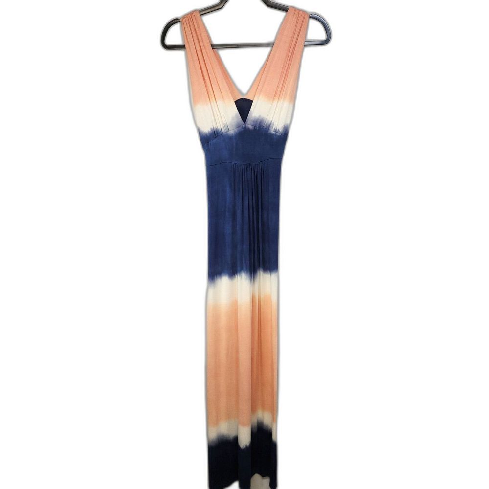 Fraiche by J V-neck Striped Maxi Jersey Dress Size S